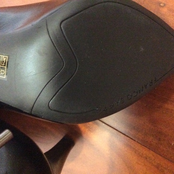 Franco Sarto black leather pointed toe lace up shoes - Picture 6 of 8